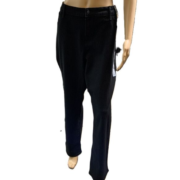 Old Navy Black Mid-Rise Kicker Boot-Cut Casual Academia Preppy Womens Pants 18 - Picture 1 of 15